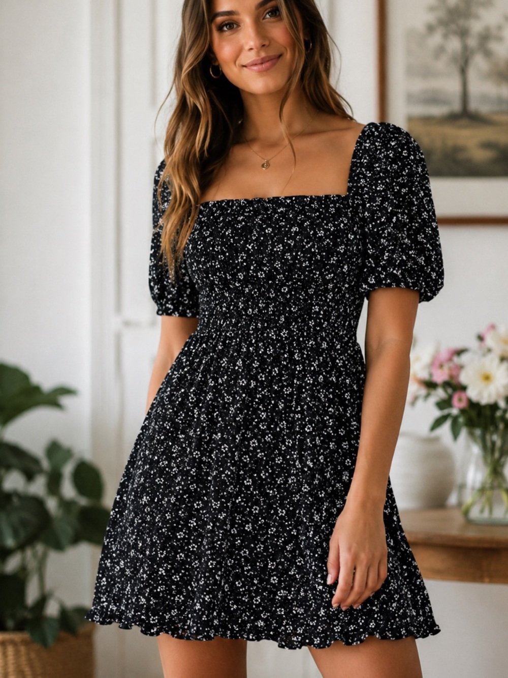 ✨ Maeve by Anthropologie “Lilian” Navy & White Eyelet Dress ✨